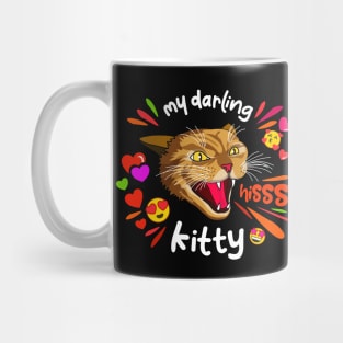 Valentine Day Angry Cat (dark) Mug